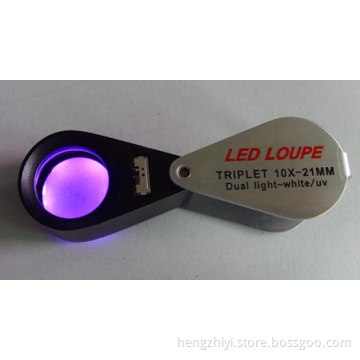 10X 21mm triplet loupe with LED+UV lights